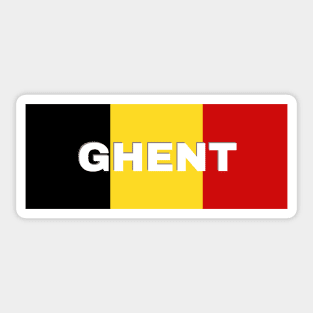Ghent City in Belgian Flag Sticker